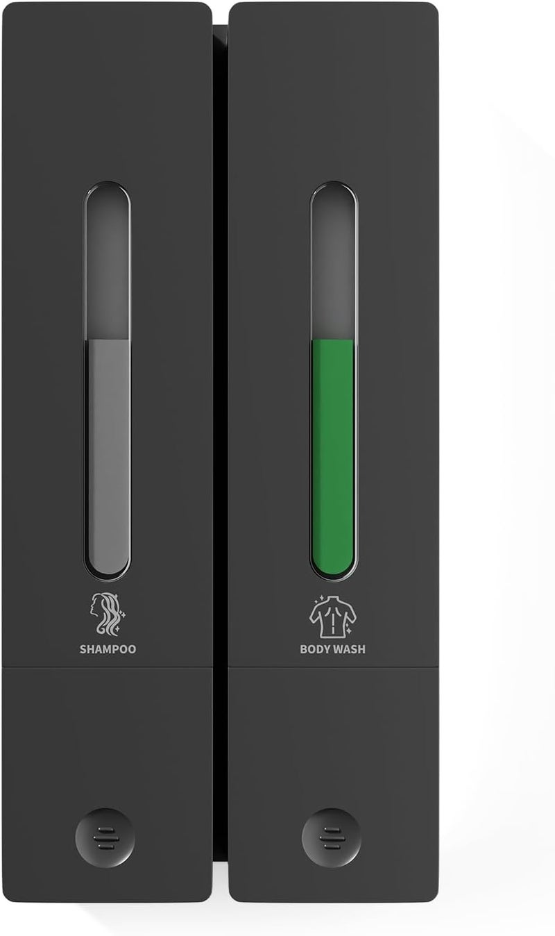 Aeakey Shampoo and Conditioner Dispenser 2-Chamber Wall-Mounted Shower Soap Dispenser, No-Drill Installation, 800ML Capacity, Ideal for Bathrooms - Image 1